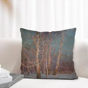 Frosty Evening Linen Throw Pillow (Multi-Size)