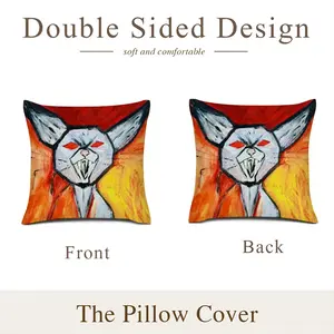 Super Angry Cat Linen Throw Pillow (Multi-Size)