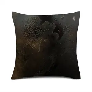 Black Rose Linen Throw Pillow (Multi-Size)