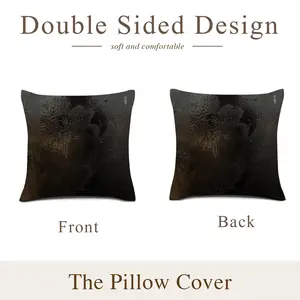 Black Rose Linen Throw Pillow (Multi-Size)