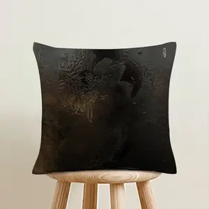 Black Rose Linen Throw Pillow (Multi-Size)