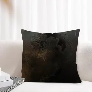 Black Rose Linen Throw Pillow (Multi-Size)