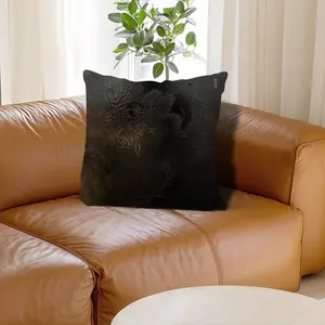 Black Rose Linen Throw Pillow (Multi-Size)