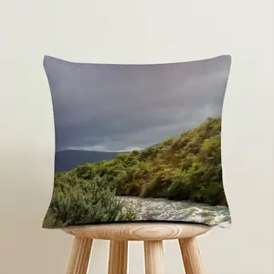 A Wintery Kildonan Burn Linen Throw Pillow (Multi-Size)