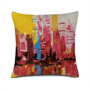 Untitled #0700 Linen Throw Pillow (Multi-Size)