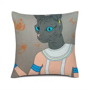 Bastet Linen Throw Pillow (Multi-Size)