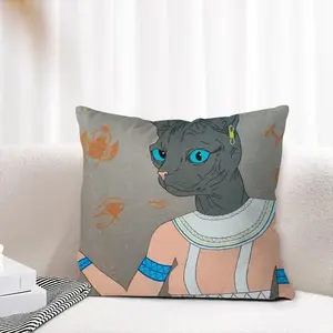 Bastet Linen Throw Pillow (Multi-Size)