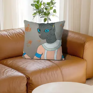 Bastet Linen Throw Pillow (Multi-Size)