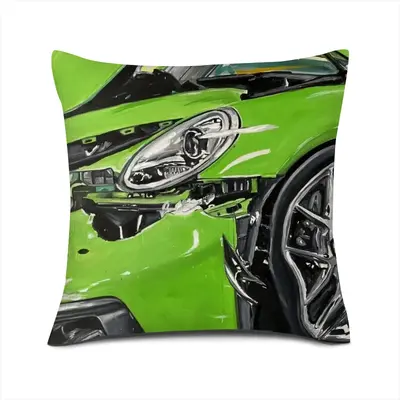 Porsche Gt3 Crash Linen Throw Pillow (Multi-Size)