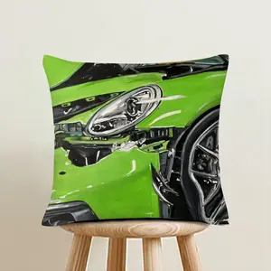 Porsche Gt3 Crash Linen Throw Pillow (Multi-Size)