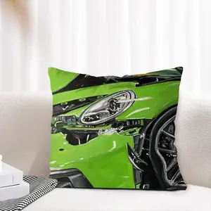 Porsche Gt3 Crash Linen Throw Pillow (Multi-Size)