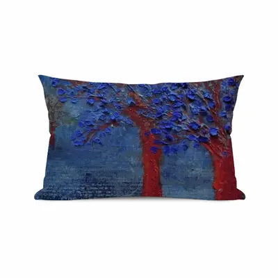 Trees With Blue Leaves Polyester Pillow (Rectangle, Multi-Size)