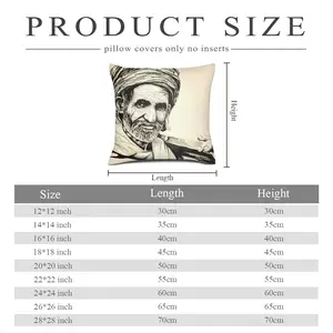 Indian Rail Worker Linen Throw Pillow (Multi-Size)