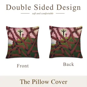 Calvary Through Thorns Linen Throw Pillow (Multi-Size)