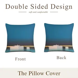 One Small Boat With Deep Blue Sky Linen Throw Pillow (Multi-Size)