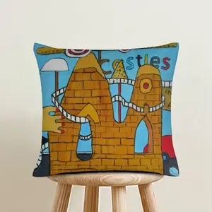 Castles In The Air Linen Throw Pillow (Multi-Size)