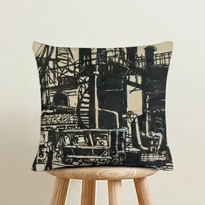 Gas Works Linen Throw Pillow (Multi-Size)