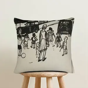 Street Kids Linen Throw Pillow (Multi-Size)