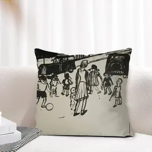 Street Kids Linen Throw Pillow (Multi-Size)