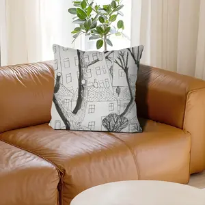 Trees Linen Throw Pillow (Multi-Size)