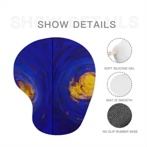 Centrifugal Blue Circles Attached Yellow Mouse Pad (Wrist Rest)