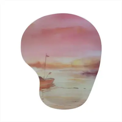 The Boat And Sunset Mouse Pad (Wrist Rest)