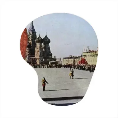 Lady In Red Square Mouse Pad (Wrist Rest)