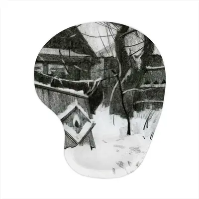 Old Yard In Winter Mouse Pad (Wrist Rest)