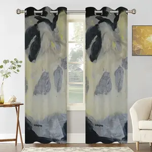 Bird In Silver And Black Curtains (Multi-Size)