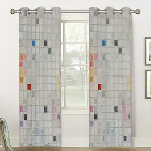 Grid 3 (Pastel) Curtains (Multi-Size)