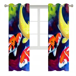 Koi Fish In The Pond Curtains (Multi-Size)