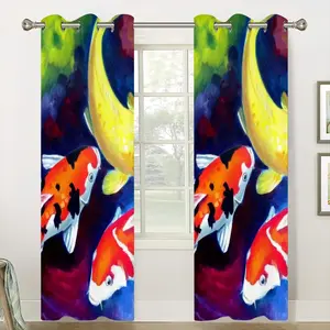 Koi Fish In The Pond Curtains (Multi-Size)