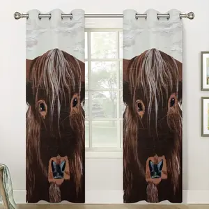 Bull - Red Bull Taurus Animals Buffalo Wild Curtains (Multi-Size)