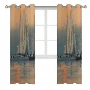 Sailboats With Sun Reflection Curtains (Multi-Size)