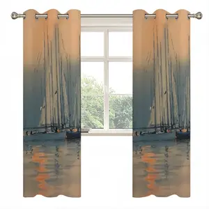 Sailboats With Sun Reflection Curtains (Multi-Size)