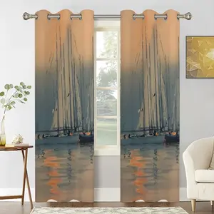 Sailboats With Sun Reflection Curtains (Multi-Size)