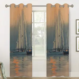 Sailboats With Sun Reflection Curtains (Multi-Size)