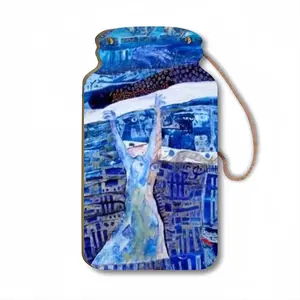 True Blue Wall Bottle Decoration (Wooden)