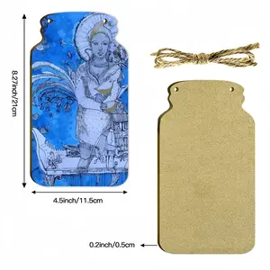 Drawing Ink - Blue Diva Wall Bottle Decoration (Wooden)