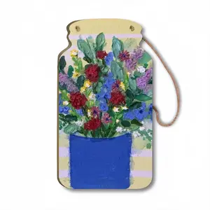 Blue Vase Wall Bottle Decoration (Wooden)