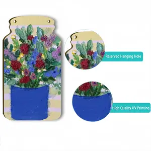 Blue Vase Wall Bottle Decoration (Wooden)