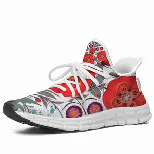 Men Poppy Flowers In A Pot Woven Training Shoes