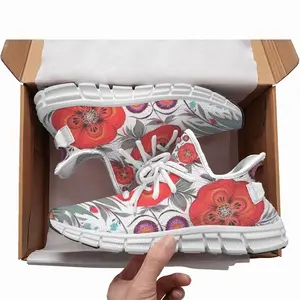 Men Poppy Flowers In A Pot Woven Training Shoes