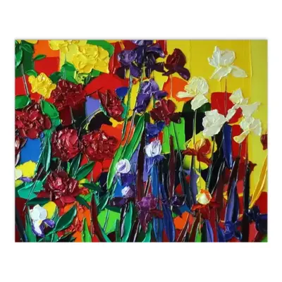 Irises And Peonies The Painter Garden Digital Painting (Horizontal)