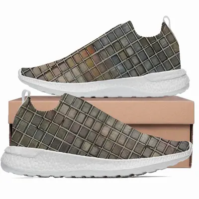 Men Grid Series (Pastel) Laceless Popcorn Shoes