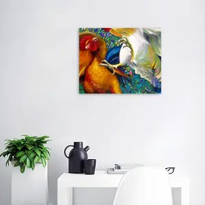 Fighting Roosters Digital Painting (Horizontal)