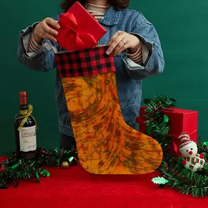 Orange Swirls Christmas Gift Socks