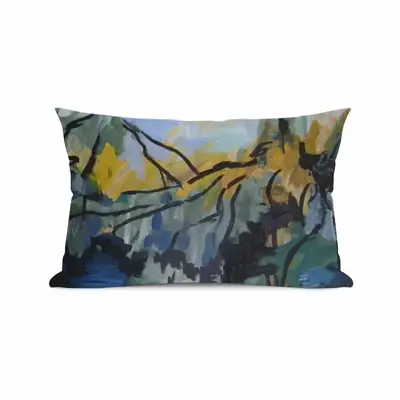 The Pond Near School Polyester Pillow (Rectangle, Multi-Size)