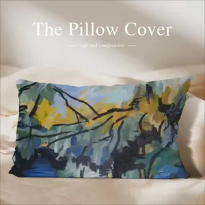 The Pond Near School Polyester Pillow (Rectangle, Multi-Size)