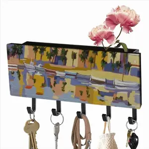 Harbor In The South Of France Wall Mounted Key Hook